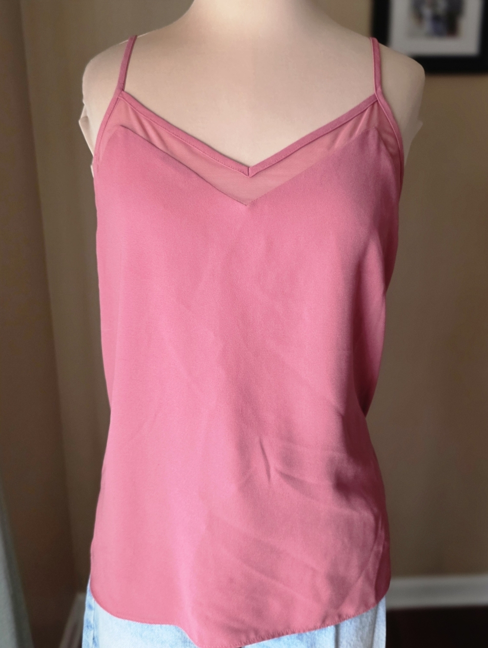 Nine West Mesh Accent Coral Camisole Top - Size Medium